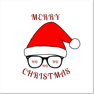 Merry Christmas ho ho ho - santa hat Posters and Art